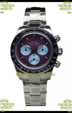 Rolex Daytona 116508 Warm Burgundy De Geneve Stainless Steel Watch Swiss Replica 
