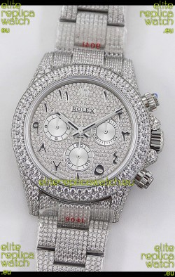 Rolex Cosmograph Daytona 904L Steel ICED OUT Cal.4130 Movement - 904L Steel Watch