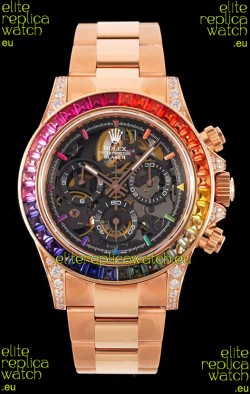 Rolex Daytona Blaken Gold 1:1 Swiss Mirror Replica Skeleton Dial Cal.4130 Movement