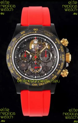 Rolex Daytona Blaken Red 1:1 Swiss Mirror Replica Skeleton Dial Cal.4130 Movement