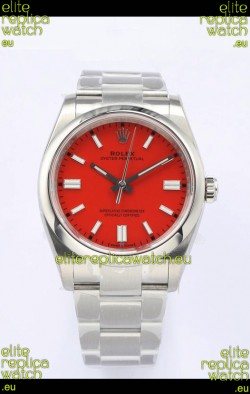 Rolex Oyster Perpetual REF#126000 36MM Swiss Movement Swiss Replica Red Dial 904L Steel 1:1 Mirror Replica Watch