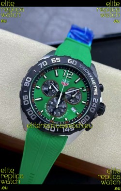 Tag Heuer F1 Edition Swiss Quartz Watch in Green Dial Stainless Steel Casing Rubber Strap
