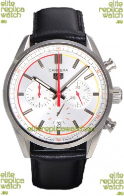 Tag Heuer Carrera Chronosprint X Swiss Quartz Replica Watch White dial Leather Strap 