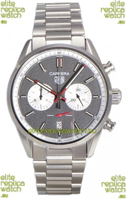 Tag Heuer Carrera Chronograph 43 Swiss Quartz Replica Watch Grey Dial Steel Strap
