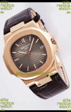 Patek Philippe Nautilus 5711/1R 1 1:1 Mirror Replica Watch in Brown Dial Rose Gold