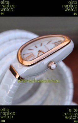 Bvlgari Serpenti Edition White Ceramic Replica Watch in 1:1 Mirror Quality 