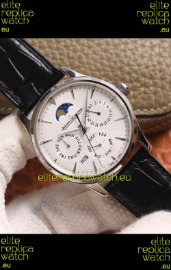 Jaeger LeCoultre Master Ultra-Thin Perpetual Calendar White Dial Swiss Replica Watch 