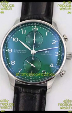 IWC Portuguese Chronograph Swiss Replica Watch in Steel Case - 1:1 Mirror Replica Edition