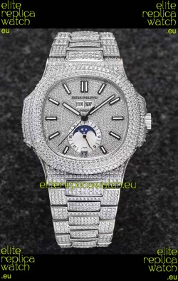 Patek Philippe Nautilus 5726A 1:1 Mirror Swiss Watch - Diamonds Casing/Dial