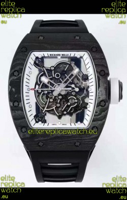 Richard Mille RM055 Forged Carbon Casing 1:1 Mirror Replica Watch in Black Strap 
