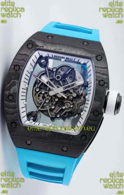Richard Mille RM055 Forged Carbon Casing 1:1 Mirror Replica Watch in Blue Strap 
