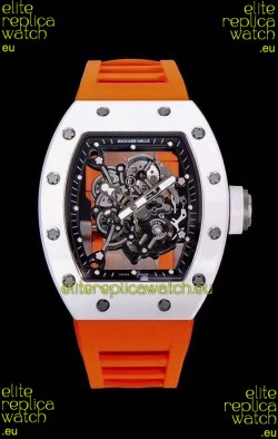 Richard Mille RM055 Ceramic Casing 1:1 Mirror Replica Watch in Orange Strap 