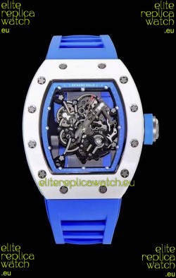 Richard Mille RM055 Ceramic Casing 1:1 Mirror Replica Watch in Blue Strap 