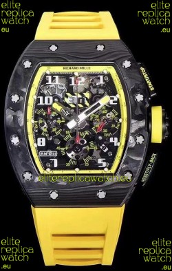 Richard Mille RM011 Felipe Massa 1:1 Mirror Quality One Piece Black Forged Carbon Case Watch