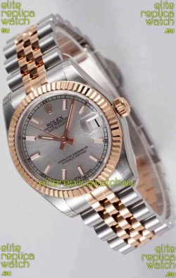 Rolex Datejust 31MM Cal.3135 Movement Swiss Replica Grey Dial Jubilee Strap - Ultimate 904L Steel Watch