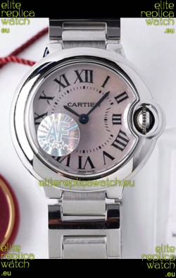 Ballon De Cartier Swiss Quartz 1:1 Mirror Quality 28MM in Steel Casing White Pearl Dial 