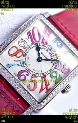 Franck Muller Master of Sqaure Ladies Quartz Replica Watch in Steel Case