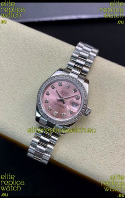 Rolex Datejust 279139 28MM Swiss Replica in 904L Steel in Pink Dial - 1:1 Mirror Replica