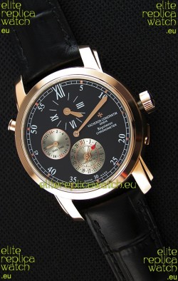 Vacheron Constantin Malte Dual Time Regulator Pink Gold Swiss Replica Watch 