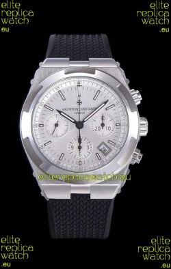 Vacheron Constantin Overseas Chronograph White Dial Swiss Replica Watch - Rubber Strap