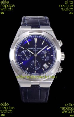 Vacheron Constantin Overseas Chronograph Blue Dial Swiss Replica Watch - Leather Strap