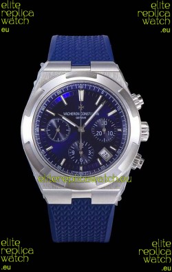 Vacheron Constantin Overseas Chronograph Blue Dial Swiss Replica Watch - Rubber Strap