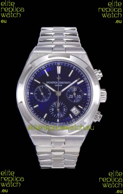 Vacheron Constantin Overseas Chronograph Blue Dial Swiss Replica Watch - Stainless Steel Strap