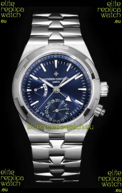 Vacheron Constantin Overseas Dual Time 1:1 Mirror Swiss Replica Watch in Blue Dial 