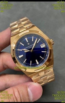Vacheron Constantin Overseas Rose Gold 1:1 Mirror Replica Watch Blue Dial 