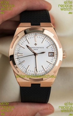 Vacheron Constantin Super Clone Overseas Edition Rose Gold Casing Rubber Strap