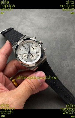 Vacheron Constantin Super Clone Overseas Chronograph Steel Dial Swiss Watch - Rubber Strap