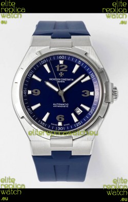 Vacheron Constantin Overseas 1:1 Mirror Swiss Replica Watch in Steel Blue Dial - Rubber Strap