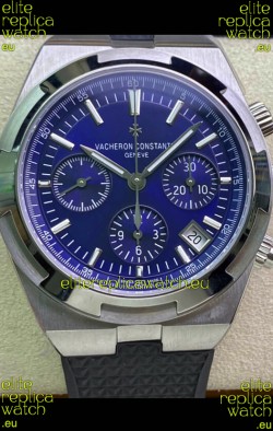 Vacheron Constantin Overseas Chronograph 904L Steel Blue Dial Swiss Replica Watch - Rubber Strap