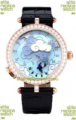 Van Cleef & Arpels Donde Des Papillons Rose Gold Casing Swiss Movement Replica Watch 