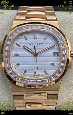 Patek Philippe Nautilus 5711/1R 1 1:1 Mirror Replica Watch in White Dial Rose Gold