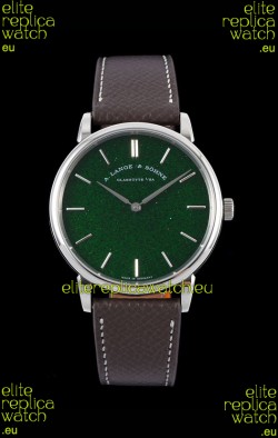 A.Lange & Sohne Saxonia Thin Swiss Replica Watch Steel Case Green Dial