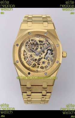 Audemars Piguet Super Clone Royal Oak Jumbo Extra-Thin Yellow Gold Casing Watch 