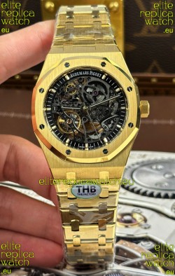 Audemars Piguet Royal Oak Super Clone Openworked Yellow Gold Watch