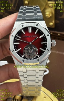 Audemars Piguet Super Clone Royal Oak Flying Tourbillon 41mm Burgundy Dial Watch 