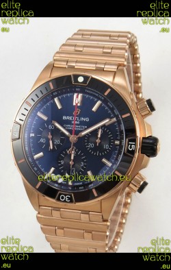 Breitling Chronomat Super Clone B01 42 Edition Swiss Rose Gold Casing Blue Dial 