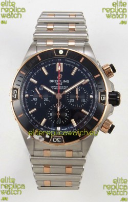 Breitling Chronomat Super Clone B01 42 Edition Swiss Two Tone Black Dial Watch 