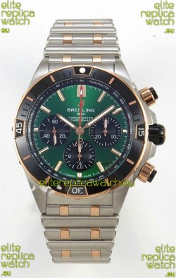 Breitling Chronomat Super Clone B01 42 Edition Swiss Two Tone Green Dial Watch 