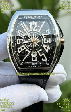 Franck Muller Super Clone Vanguard V45 Yachting Stainless Steel Black Dial Watch