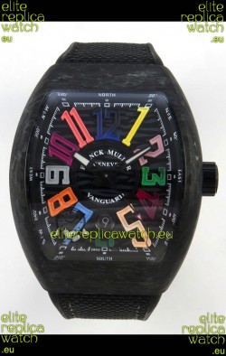 Franck Muller Super Clone Vanguard V45 Racing Carbon Watch in Nylon Strap