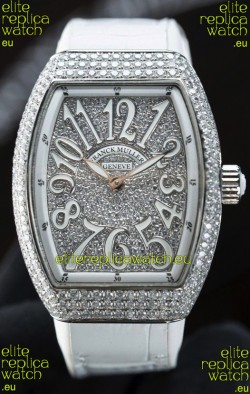 Franck Muller V32 Swiss Quartz Mossanite 1:1 Replica Watch 36MM
