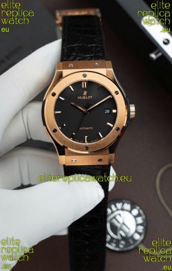 Hublot Super Clone Classic Fusion Titanium Rose Gold Black Dial 42MM Watch
