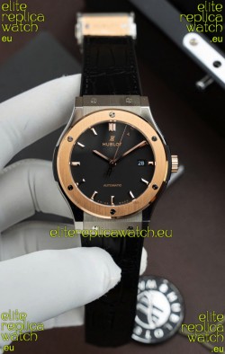 Hublot Super Clone Classic Fusion Titanium Two Tone Rose Gold Black Dial 42MM Watch