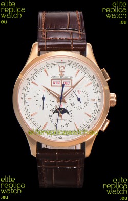 Jaeger LeCoultre Master Control Chronograph Calendar Rose Gold Swiss Replica Watch 