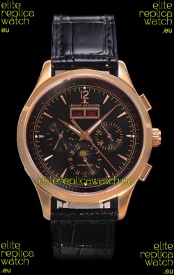 Jaeger LeCoultre Master Control Chronograph Calendar Rose Gold Swiss Replica Watch 