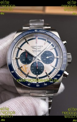 Longines Conquest Chronograph White Dial Automatic Watch in Steel Casing